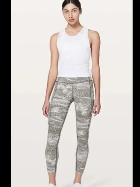 Lululemon Fast & Free Swerve Vapor Metal Grey Pant Sz 4